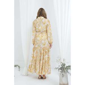 Robe trapèze confortable pour femme avec ceinture et taille empire 12636ELB avec détail imprimé - Product Image 6