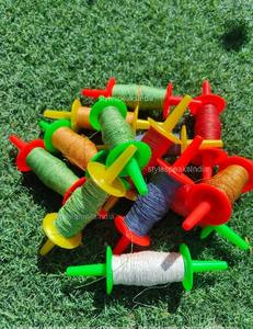 Surtido de carrete volador de cometa con campana para niños Firki Makar Sankranti decoración de fiesta de cumpleaños mango de hilo de algodón no dañino Charkhi - Product Image 2