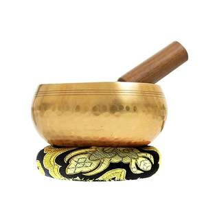 Cuenco de Metal para cantar, instrumento Musical dorado hecho a mano, cuenco del Himalaya, cuenco tibetano para meditación para curación - Product Image 1