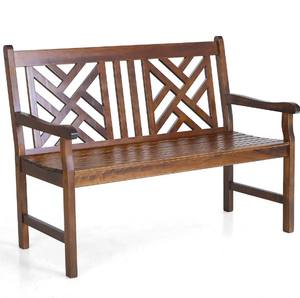 ม้านั่งในสวนไม้สักสีน้ำตาลเข้มผลิตในประเทศอินโดนีเซีย - Product Image 1