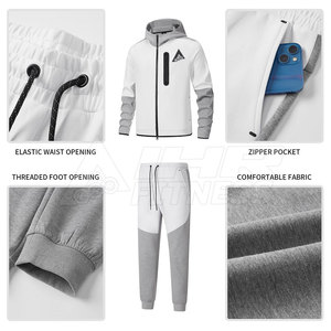 Ensembles de survêtement à motif solide pour hommes 100% coton Matériau durable Confortable Hiver Respirant Élégant - Product Image 5