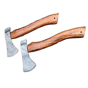Jexmoo Hache de fendage Tomahawk personnalisée de 17 pouces en acier Damas, manche en bois de rose, étui en cuir, pour la chasse, les activités de plein air, cadeau pour papa, faite à la main - Product Image 1