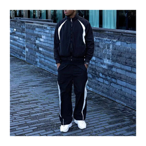 Conjuntos personalizados de dos piezas de algodón de rizo francés con capucha y pantalones de chándal de gran tamaño 3D para estampado de hojaldre sin cordón Flare Sudadera con capucha y chándal - Product Image 6