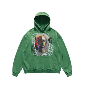 เสื้อมีฮู้ดสำหรับผู้ชายเสื้อมีฮู้ดผ้าผูกย้อมสีแบบกรดของ2024ระบายอากาศได้ดีผลิตตามสั่งได้ตามต้องการ - Product Image 5