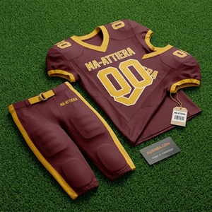 Uniforme de Fútbol Americano Personalizado Color Borgoña, Pantalones Acolchados, Uniforme de Equipo 00 OEM ODM, Ropa Deportiva al Por Mayor - Product Image 5