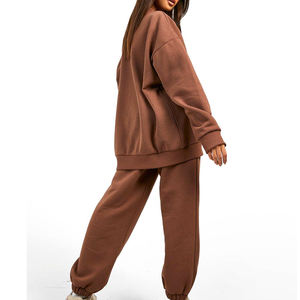 ชุดวอร์มสำหรับผู้หญิงพิมพ์ลายสีพื้นชุดฝึกสำหรับฤดูหนาวแบบลำลองออกแบบโลโก้ได้ตามต้องการ - Product Image 3