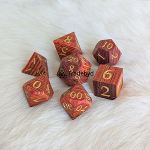 Dados Poliédricos de Madera Hechos a Mano de Primera Calidad, Juego de 7 Piezas para Juegos de Mesa, Coleccionistas de RPG, Tradebyd - Product Image 4