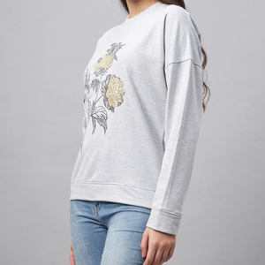 Sweat-shirt oversize à fermeture éclair sur le devant en molleton uni imprimé à l'écran pour femmes avec logo sur le devant - Product Image 6