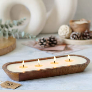 Tazón de masa de madera ecológico de madera personalizado para velas de cera de soja tallado a mano, tazón de masa de cera de soja de madera perfumada para velas de cera - Product Image 5