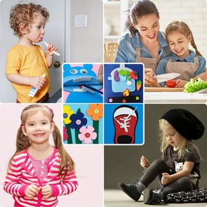 Livres d'activités en feutre Montessori personnalisables pour tout-petits, lavables, <span class=keywords><strong>3D</strong></span>, apprentissage sensoriel, histoire, FUAN, 0-24 mois - Product Image 5