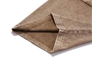 T-shirt vintage à manches courtes en microfibre lavé à l'acide pour hommes, 100% coton, rue vierge, épaule tombante, poids lourd personnalisé en gros - Product Image 5