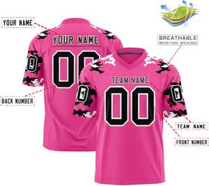 Camisetas duraderas de uniforme de fútbol de escuela secundaria con malla transpirable, mangas cortas, aparejos impresos, sarga, letras, fabricante OEM - Product Image 2