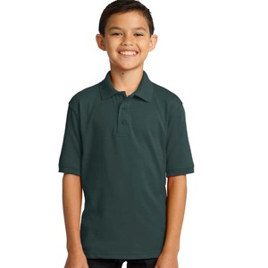 โรงงานโลโก้ที่กําหนดเองลําลองแขนสั้นสีขาวกอล์ฟเยาวชนปักเสื้อโปโล - Product Image 1