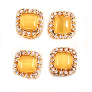 Botones Kurta de piedras preciosas amarillas con ropa de fiesta de lujo chapada en oro - Product Image 6