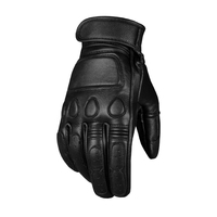 Gant de moto personnalisable en cuir de chèvre noir avec écran tactile hiver chaud et imperméable fabriqué au Pakistan