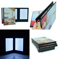 Buku Menu Kulit Premium Dua Halaman untuk Hotel & Restoran Mewah, Cetak UV Kustom dengan LED