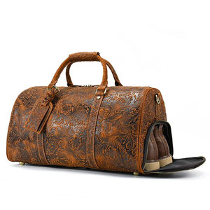 Large Fashion <b>Mens</b> Brown Leather Travel Bag Overnight Duffle <b>Handbag</b> Shoulder Bag - Product Image 3
