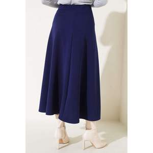 Jupe droite évasée bleu marine, tailles régulières XL L M 2XL - Product Image 1