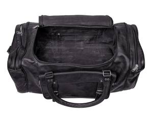 Bolsa de Viaje Deportiva de Lujo de Cuero Negro, Bolsa de Fin de Semana Grande, Organizador con Múltiples Bolsillos, Correa de Hombro Acolchada para Hombre - Product Image 3