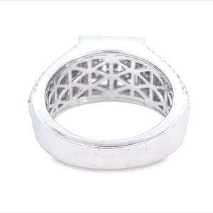 Anillos de compromiso de diamantes de moissanita VVS de oro de 14 quilates para hombre, joyería fina, estilo Hip Hop plano de tres filas - Product Image 6