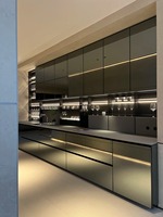 Armoire de cuisine moderne à secoueur modulaire personnalisée avec meubles de cuisine Design d'île de cuisine