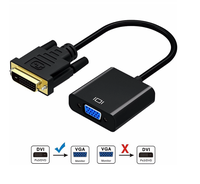 Cable convertidor de video DVI macho a VGA hembra chapado en oro para monitor de computadora PS4 1080P