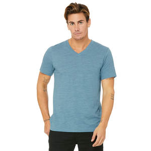 Nuevo diseño personalizado cuello en V personalizado azul Hombre Camisetas - Product Image 1