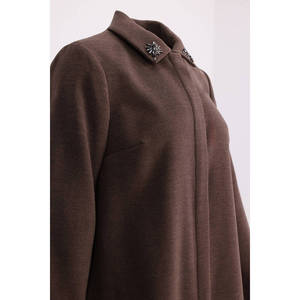 Parka d'hiver longue pour femme en fourrure de vison avec col brodé amovible et respirant - Product Image 2