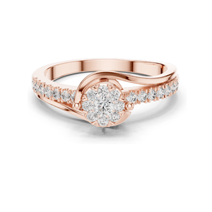 Anillo Halo con Diamante de Laboratorio de 0.334 CT para Mujer, Claridad VVS-VS EF, Oro de 18KT, 14KT, 10KT y Plata 925, Oro Rosa, Amarillo y Blanco - Product Image 1