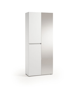 Terraneo - Mueble Multiusos Moderno de Madera con 4 Puertas, Tiradores Empotrados, 7 Estantes Ajustables y Puerta con Espejo, Zapatero - Product Image 2