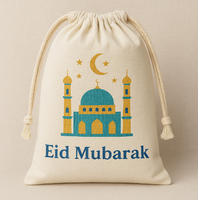 Décorations du Ramadan Pafu pour enfants, pochette cadeau Eid Mubarak avec motif mosquée, Coran, lune et étoile, sacs cadeaux à cordon pour le Ramadan
