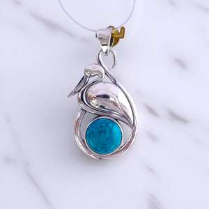 จี้เงินแท้ประดับพลอยธรรมชาติ 925 ตราประทับเงินแท้ ดีไซน์ Hans ราคาขายส่ง ของขวัญเครื่องประดับสำหรับเธอ - Product Image 3