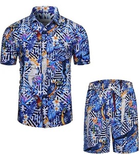 Diseño personalizado 2025 hombres playa vacaciones de verano sublimación impresa P0lyester gráfico estampado floral camisa y conjunto corto - Product Image 6
