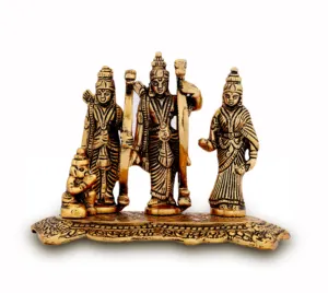 Ручная работа, латунная, металлическая, позолоченная, семейная статуя Ram Ji с Lakshman Seeta Mata Hanuman для украшения дома и подарка