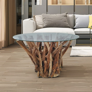 Table basse en bois de teck de haute qualité, durable et écologique, design moderne et tendance, table sur piétement, design traditionnel, meubles pour la maison - Product Image 4