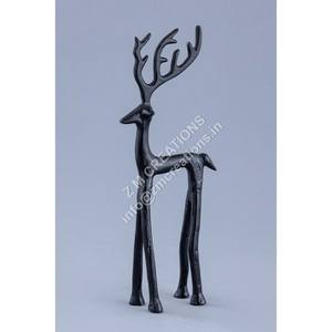 Sculpture de cerf noir, aluminium moderne, fait à la main, pop art, écologique, décoration de table de salon, décoration de Noël - Product Image 1