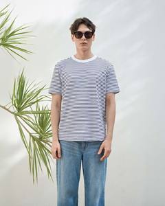 Camiseta formal de manga corta para hombre, color sólido, 100% algodón, transpirable, respetuoso con el medio ambiente, tela de punto, rutina Vietnam - Product Image 2