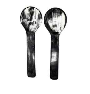 Cuchara de cuerno de búfalo y concha marina 100% de la mejor calidad con diseño de mango único, producto de regalo artesanal Natural de gran oferta - Product Image 1