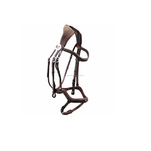Brida de caballo de cuero de la mejor calidad tipo deportivo con tocado acolchado suave para montar directamente del fabricante/mayorista - Product Image 1