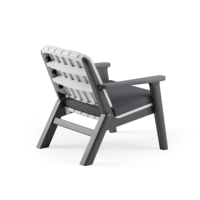 Chaise de jardin Tilia SLV002, structure en plastique durable contemporaine, siège d'extérieur avec pieds coniques