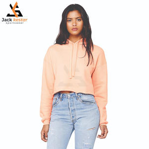 เสื้อครอปฮู้ดดี้แขนยาวผ้าฝ้ายเรียบง่ายสำหรับผู้หญิง แห้งเร็ว ระบายอากาศได้ดี - Product Image 1