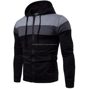 Sweat-shirt à capuche zippé pour homme blanc avec logo personnalisé 2023, mode décontractée, hip-hop, sport, capuche intégrale, hauts à fermeture éclair intégrale - Product Image 2