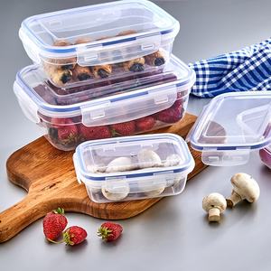 Ensemble de contenants hermétiques rectangulaires pour épices et aliments de cuisine, 3 pièces (500ml, 900ml, 1500ml), anti-fuite, écologiques, en plastique, compatibles micro-ondes, pour le déjeuner - Product Image 3