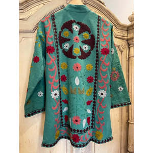 เสื้อโค้ทผ้าฝ้ายปักลายชนเผ่าซูซานี งานแฮนด์เมด ทรงโอเวอร์ไซส์ สไตล์โบโฮ ลายวู้ดแลนด์ แบบสองด้าน สำหรับฤดูหนาว ไซส์ XL สำหรับผู้หญิง - Product Image 4