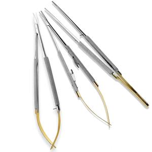 ชุดเครื่องมือผ่าตัดแบบมีดถ่างตรงพร้อมที่จับเข็มไมโครสแตนเลสแบบแมนนวล ยี่ห้อ Castroviejo ได้รับการรับรองมาตรฐาน CE - Product Image 1