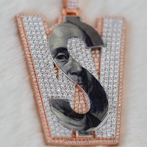 Colgante de diamante de moissanita de plata 925, collar con nombre personalizado, amuleto helado, joyería de Hip Hop, letras personalizadas, regalo de cumpleaños perfecto - Product Image 2