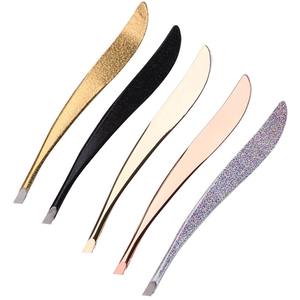Pinzas de Cejas de Acero Inoxidable de Alta Calidad, Puntas Inclinadas y Puntiagudas, Instrumentos de Manicura, Kits de Belleza, Colores Personalizados, Servicio OEM - Product Image 1