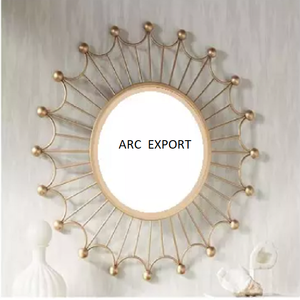 Dernier modèle Art mural doré poli avec cadre en miroir Art mural en métal de qualité supérieure pour le salon Accessoires de décoration à vendre - Product Image 4