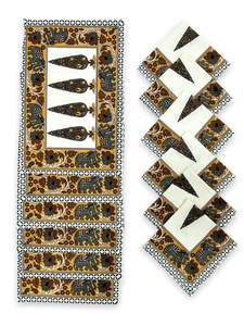 Collection de serviettes de table Jaipuri Look sur mesure magnifiquement imprimée en chameau avec bordure ethnique en tissu durable - Product Image 5