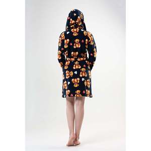 Bata corta con capucha de forro polar para mujer con bolsillos, sudaderas cómodas - Product Image 1